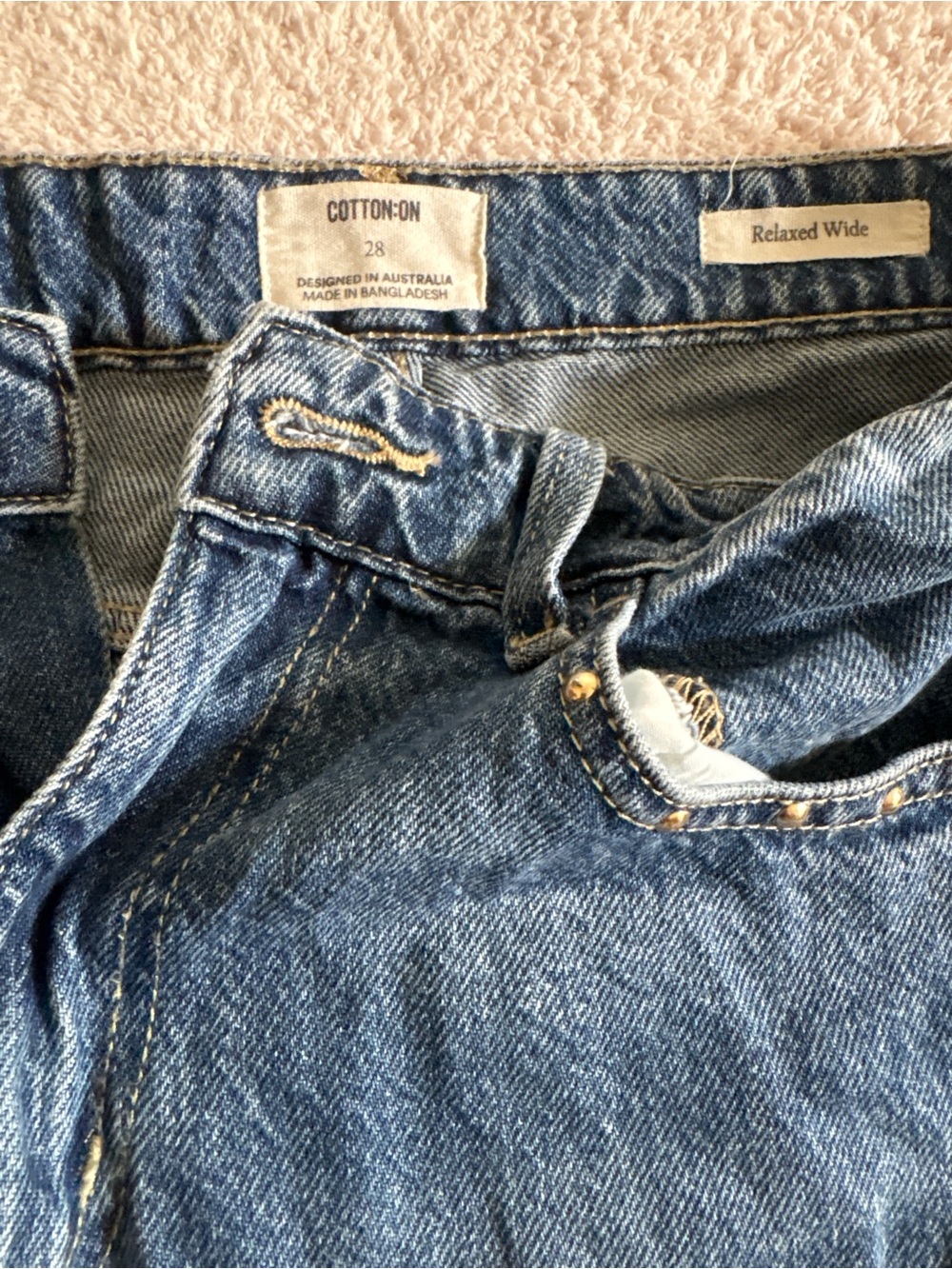 Cotton On Men's Relaxed Wide Denim Jeans - Blue